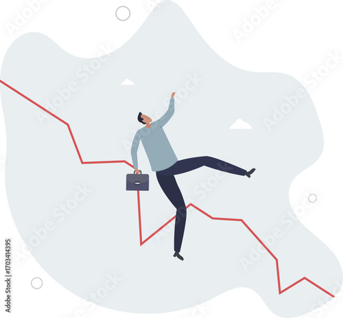 Investing in market downturn, recession or financial crisis, short sell or make profit in stock market, crypto currency decline concept.life and employment of people.