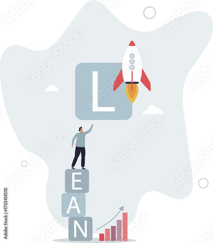 Lean startup using agile methodology to manage company for fast deliver or launch product.life and employment of people.