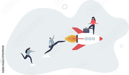 Competitive advantage to win business competition, innovation or creativity for winning strategy and success concept.life and employment of people.