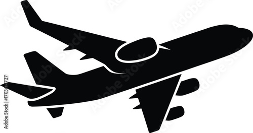 Black airplane in flight aircraft aviation