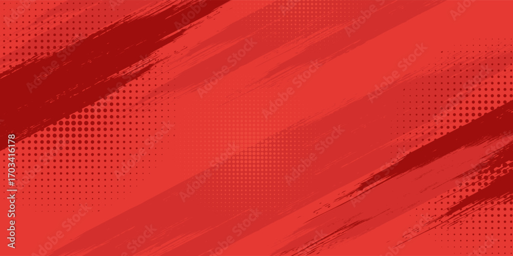 Fototapeta premium Pop art style dotted red banners collection in red black color. Vector illustration. eps 10
