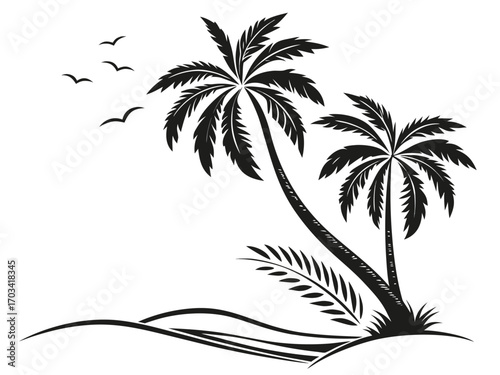 silhouette of palm trees
