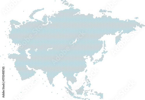 Geometric World Map on Blue Canvas