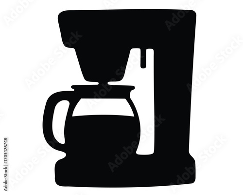 Solid black coffee maker image representing brewing and enjoying a hot drink