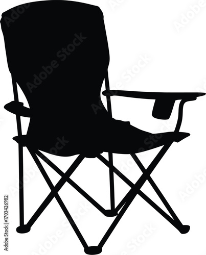 Black folding chair with armrests portable chair outdoor chair