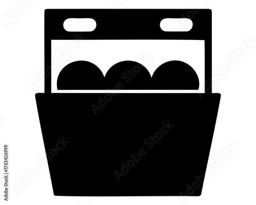 Black and White Dishwasher with Dishes Ready for Cleaning Cycle
