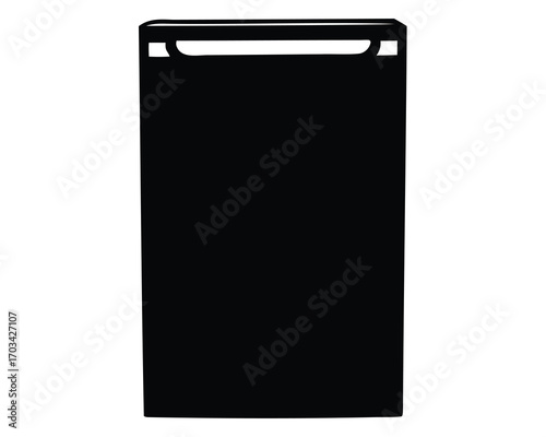 Black rectangle with handle design, a simple and modern visual element
