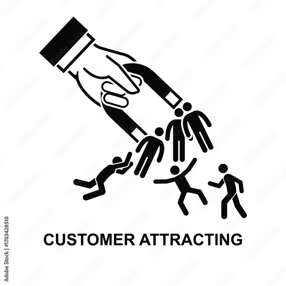 Fototapeta premium Customer attracting icon isolated on background vector illustration. Non AI generate