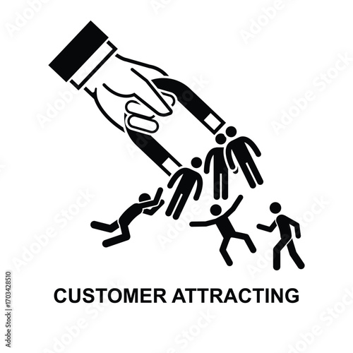 Customer attracting icon isolated on background vector illustration. Non AI generate