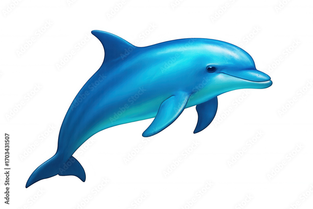 Fototapeta premium Playful dolphin mid-leap, transparent background, highlighting marine wildlife for graphic design and kids' content
