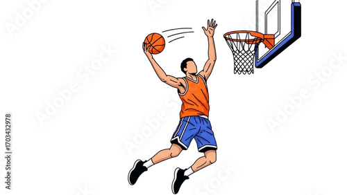 Basketball and Basketball Player Vector Silhouette Illustration Set AI EPS PNG