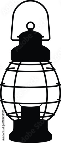 Old kerosene lantern silhouette oil lamp vintage