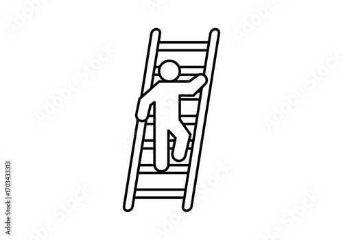 Icono negro de persona ascendiendo escaleras