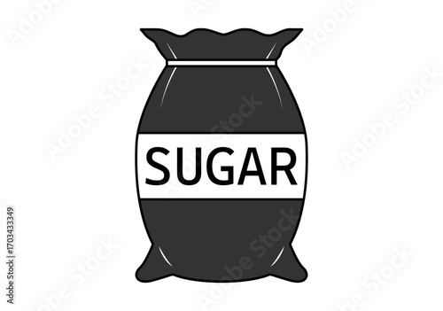 Icono negro de saco de azúcar blanco 