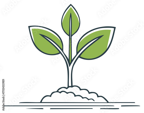 Illustration of a seedling emerging from soil showing growth and new beginnings