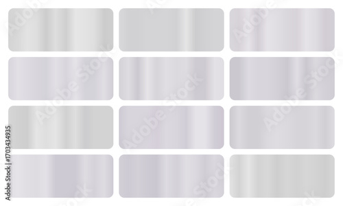 Platinum gradient, A set of precious metal glossy gradients, The texture of a smooth luxury surface. A collection of elite metallic gradients, premium gradients, platinum pack, Vector illustration, ve