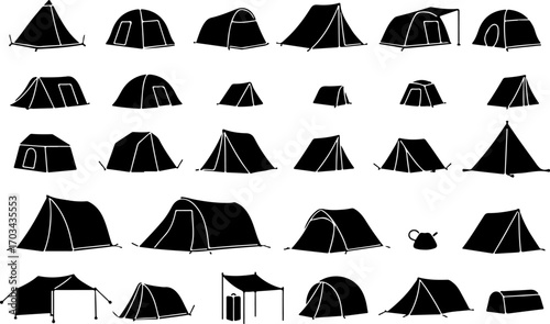 Camping and Outdoor Adventure Silhouette Collection
