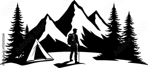 Camping and Outdoor Adventure Silhouette Collection