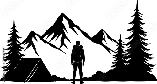 Camping and Outdoor Adventure Silhouette Collection