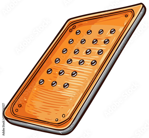 Orange Electronic Device with Raised Dots for Sensory Input or Educational Toy