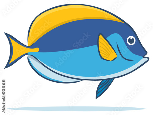 Cartoon Angelfish Illustration with Bright Colors Underwater Marine Life