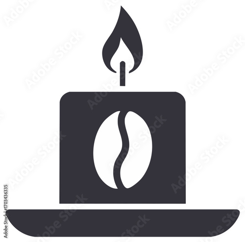Coffee bean candle flame aroma