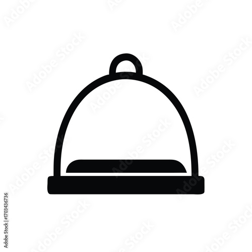 Black silhouette icon of a serving cloche