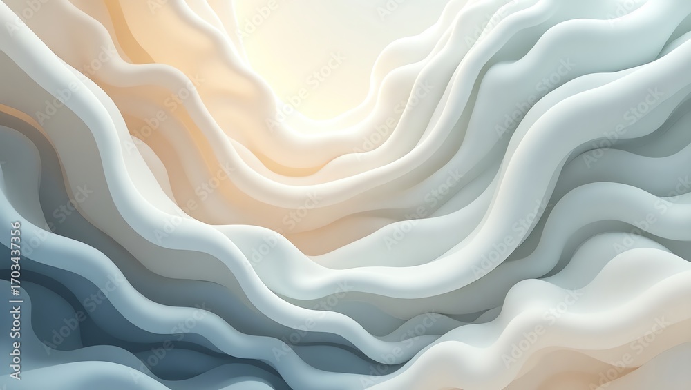 Obraz premium Abstract flowing shapes with light