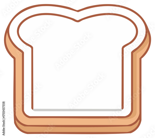 Simple Slice of Bread Icon With Toasted Crust and Soft Center