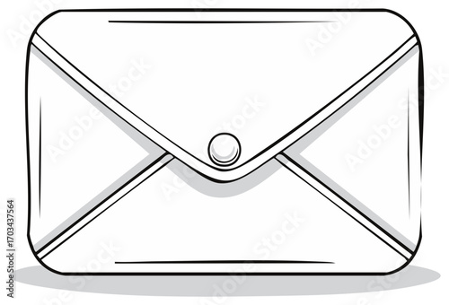 Clean line art drawing of a sealed letter envelope perfect for message delivery and communication concepts
