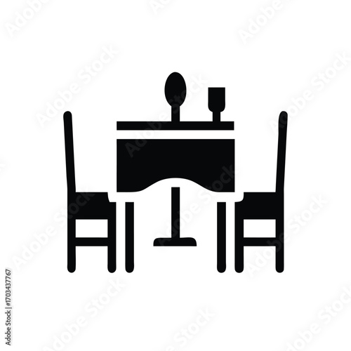 Dining Table Silhouette for Two