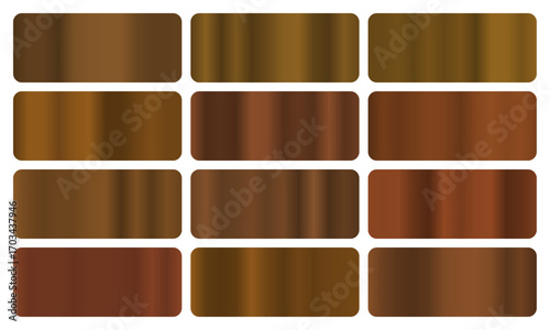 Coffee gradient, A set of roasted brown glossy gradients, The texture of a smooth bean surface. A collection of aromatic metallic gradients, café gradients, coffee pack, Vector illustration, vector 10