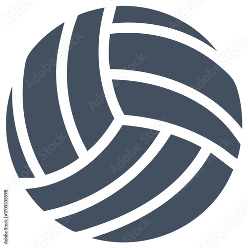 Dark Gray Silhouette of a Volleyball