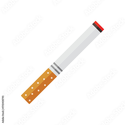 Cigarette flat vector illustration on a white background