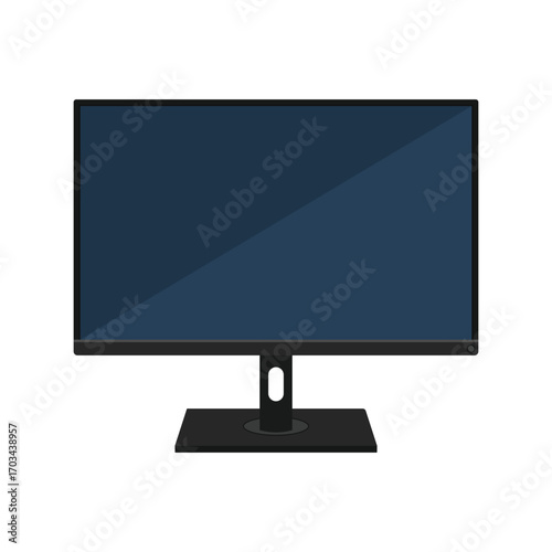 Computer monitor flat clip art and glyph design on white background