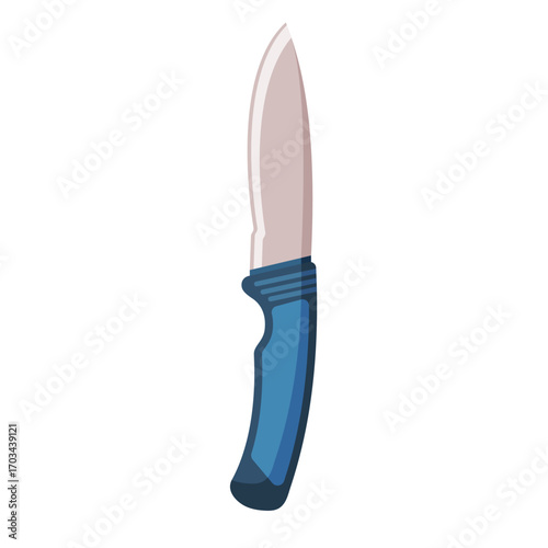 Combat knife flat vector design isolated on a white background. Modern tactics knife glyph design