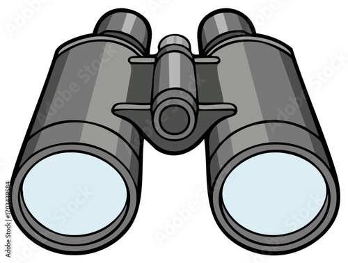 Illustration of Binoculars Close-Up Vector, Isolated