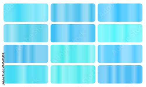 Aqua gradient, A set of water blue glossy gradients, The texture of a smooth liquid surface. A collection of flowing metallic gradients, fluid gradients, aqua pack, Vector illustration, vector 10eps