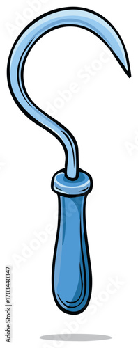Blue Sickle Tool with Handle Agriculture Equipment for Harvesting and Cutting
