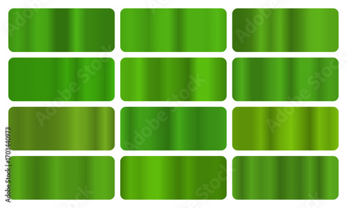  Forest gradient, A set of deep green glossy gradients, The texture of a smooth woodland surface. A collection of natural metallic gradients, earthy gradients, forest pack, Vector illustration, vector