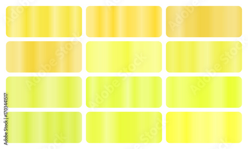 Lemon gradient, A set of citrus yellow glossy gradients, The texture of a smooth zest surface. A collection of fresh metallic gradients, zesty gradients, lemon pack, Vector illustration, vector 10eps