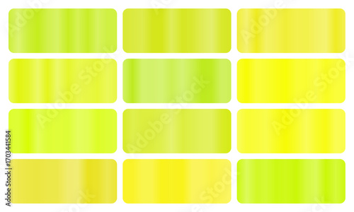 Yellow gradient, A set of sunny glossy gradients, The texture of a smooth gold surface. A collection of bright metallic gradients, cheerful gradients, yellow pack, Vector illustration, vector 10eps