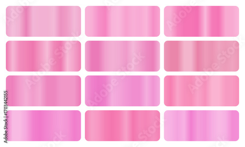 Bubblegum gradient, A set of candy pink glossy gradients, The texture of a smooth sweet surface. A collection of playful metallic gradients, fun gradients, bubblegum pack, Vector illustration, vector 