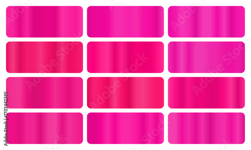  Deep pink gradient, A set of rich pink glossy gradients, The texture of a smooth satin surface. A collection of intense metallic gradients, passionate gradients, deep pink pack, Vector illustration, 