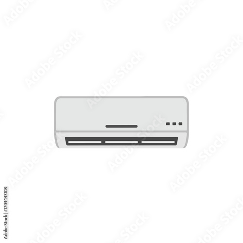 Isolated indoor air conditioner on white background, air conditioner system with modern design. Indoor air conditioning provides cool comfort in hot weather.