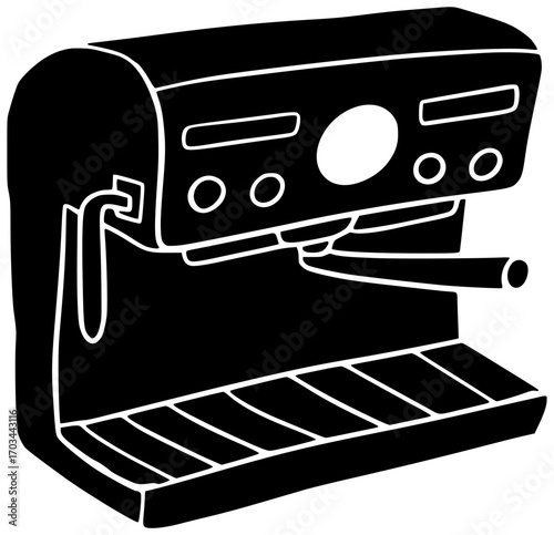 espresso illustration cafe silhouette machine logo beverage icon drink outline cup equipment coffee caffeine cappuccino fresh barista aroma restaurant shape adults vector graphic background
