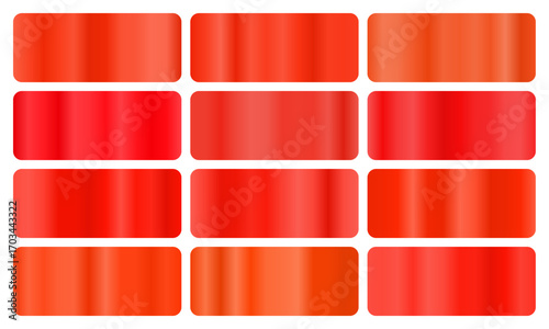 Scarlet gradient, A set of brilliant red glossy gradients, The texture of a smooth silk surface. A collection of flame metallic gradients, bright gradients, scarlet pack, Vector illustration, vector 1