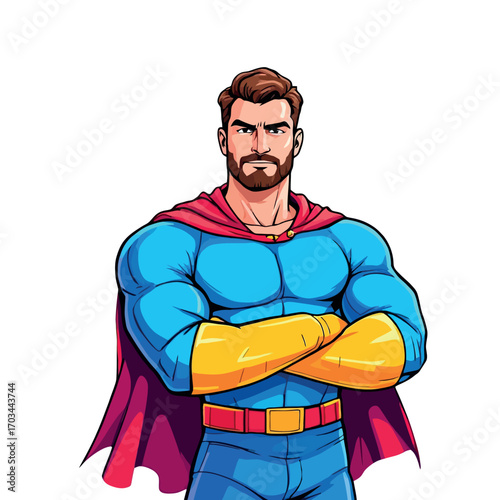 Vsai superhero crossing arms and showing confidence and power