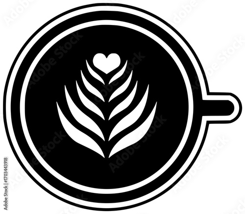 cafe illustration cappuccino silhouette latte logo espresso icon drink outline coffee hot beverage art breakfast cup caffeine morning barista shape with vector graphic background