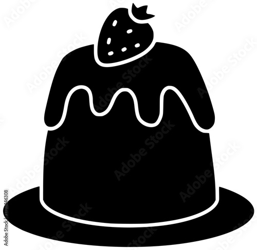 sweet illustration dessert silhouette pudding logo food icon delicious outline tasty creamy milk snack white cream sugar meal homemade shape for vector graphic background